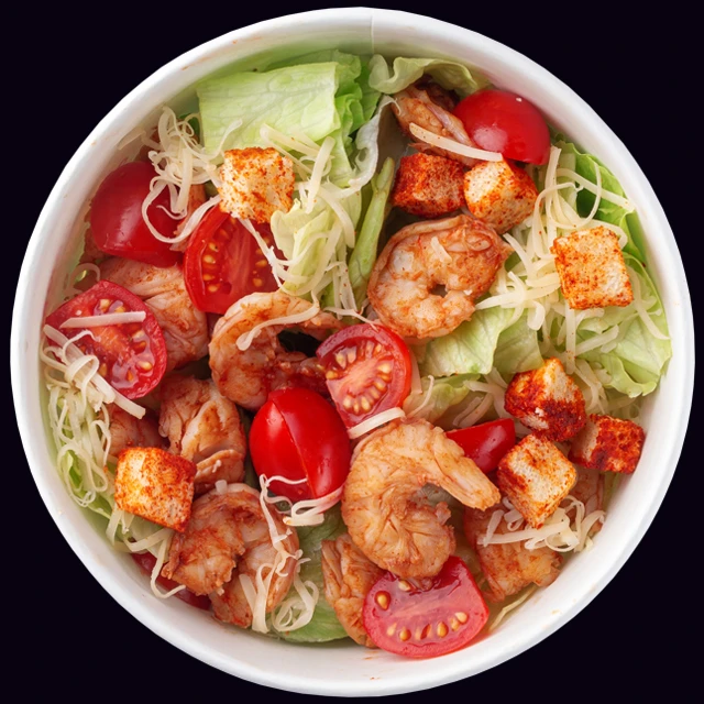 Цезарь с тигровыми креветками